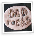 Father's Day rocks salt dough paperweight